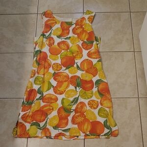 VTG Meghan Elisse Citrus Fruit Dress Summer Women's Size S